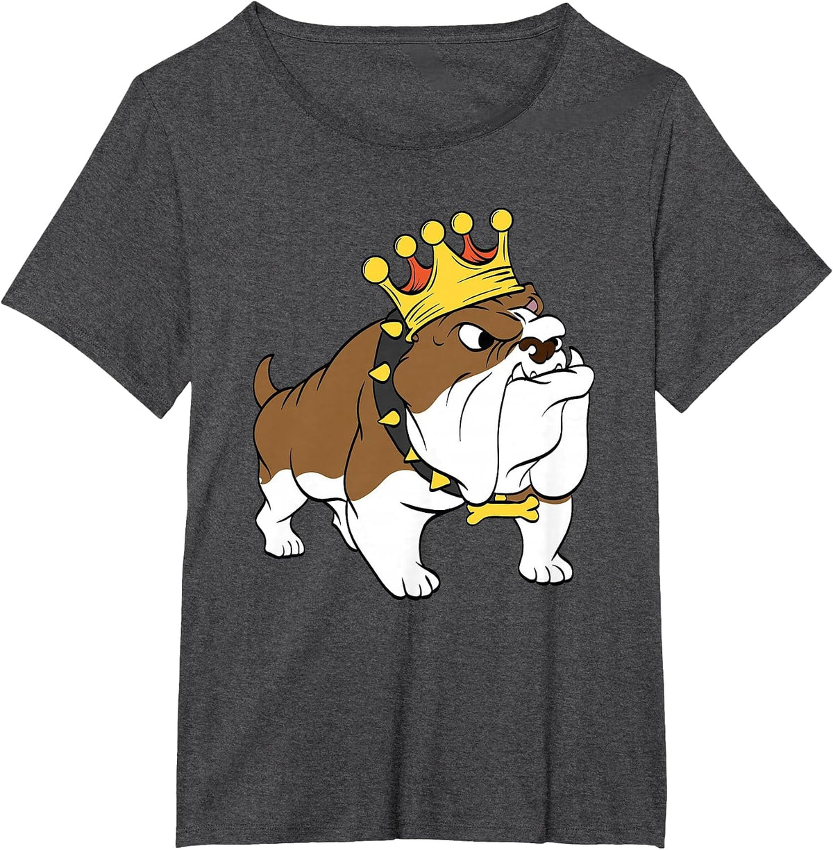 Bulldog Crown Animal World Dog Lover Tshirt T-Shirt - Dark Heather Grey