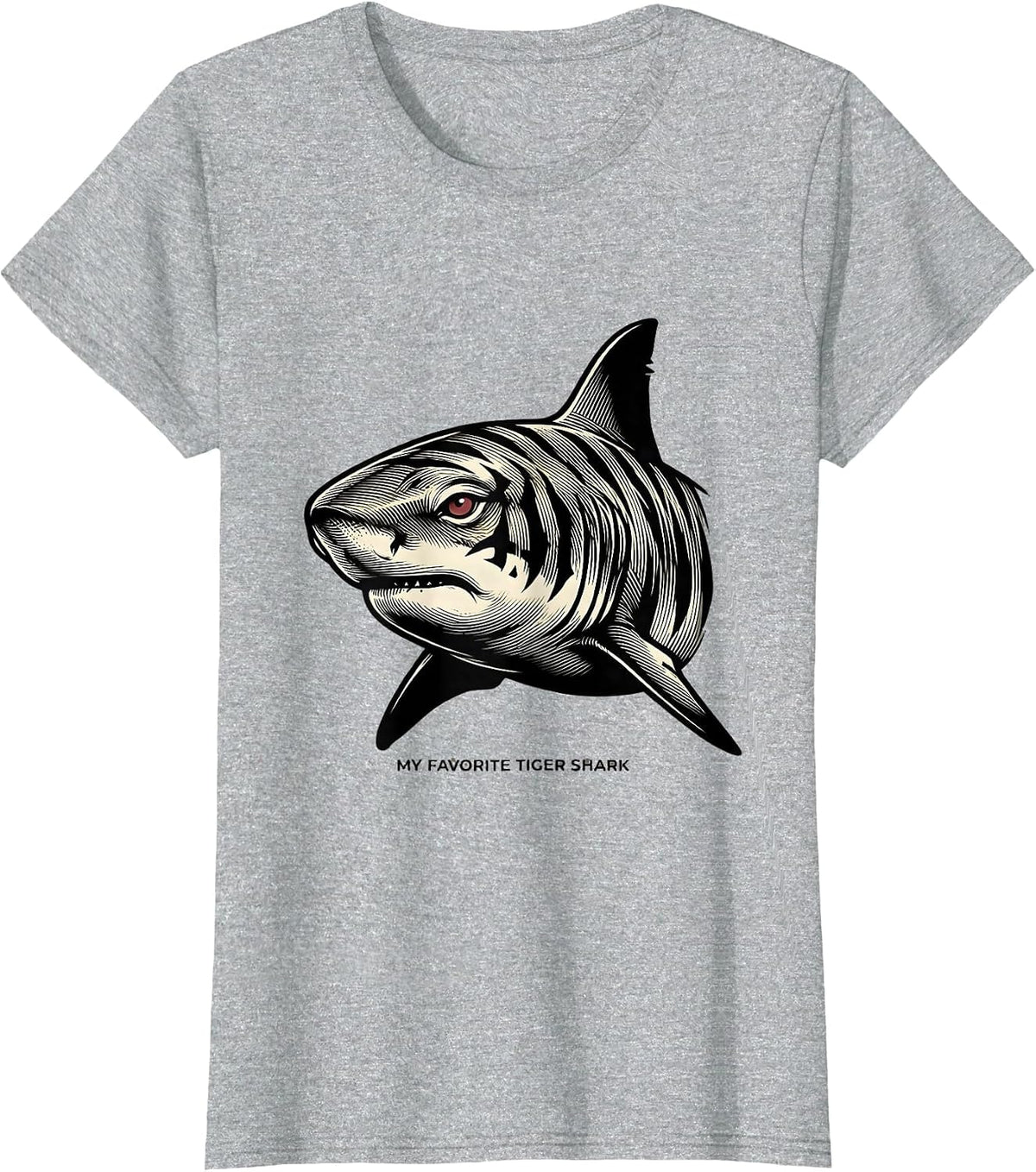 My Favorite Tiger Shark Tattoo Tiger Fan Animal Lover Art T-Shirt - Heather Grey