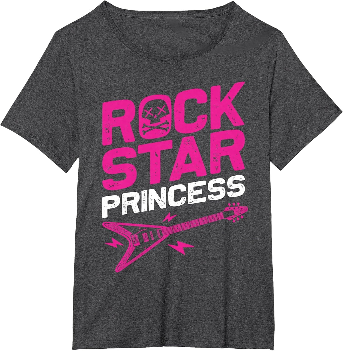 Cool Rock Star for Women Girls Kids 80s Rock and Roll Music T-Shirt - Dark Heather Grey