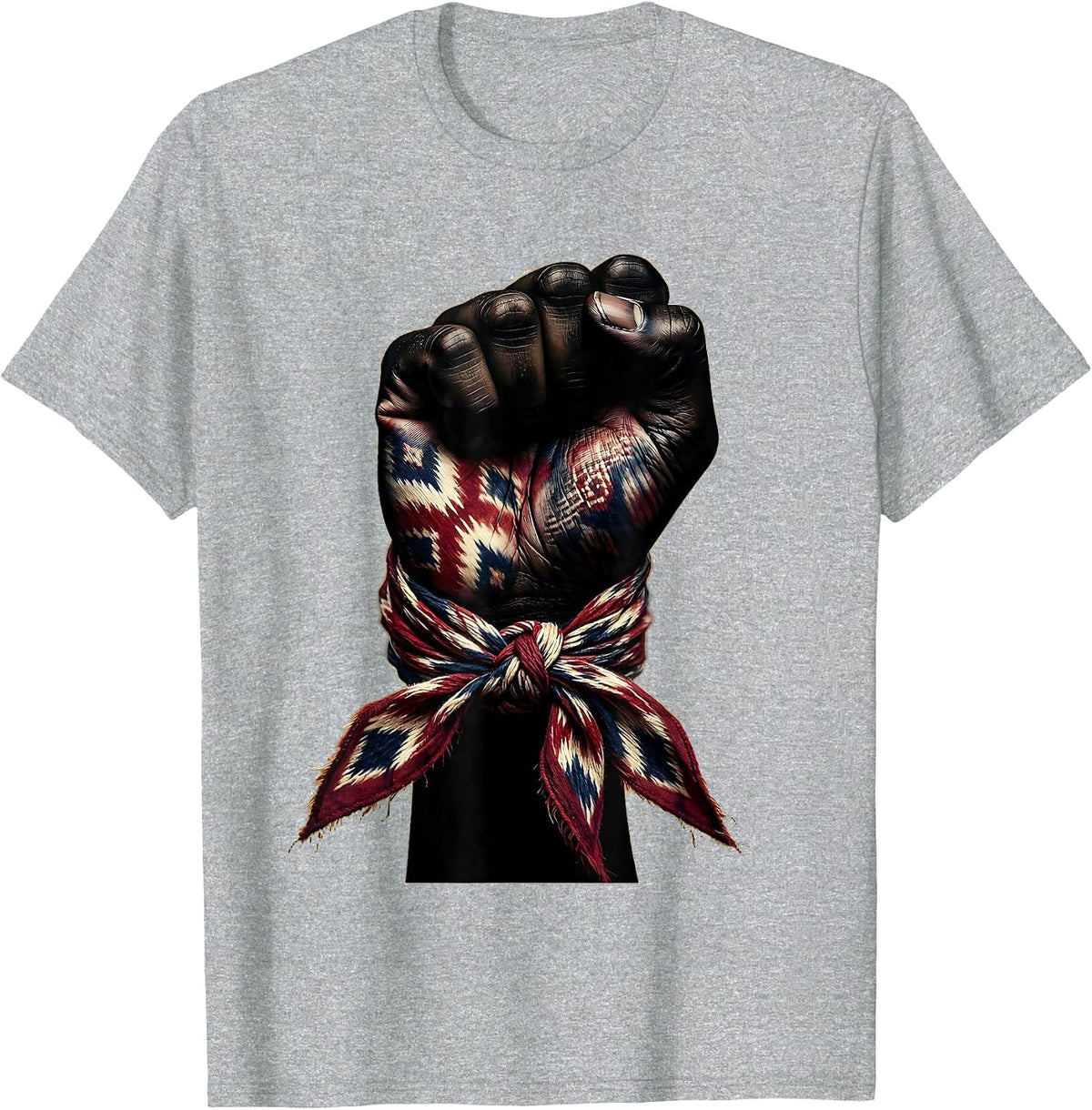 Men's Bandana Wrapped Fist Graphic Design T-Shirt - Heather Grey