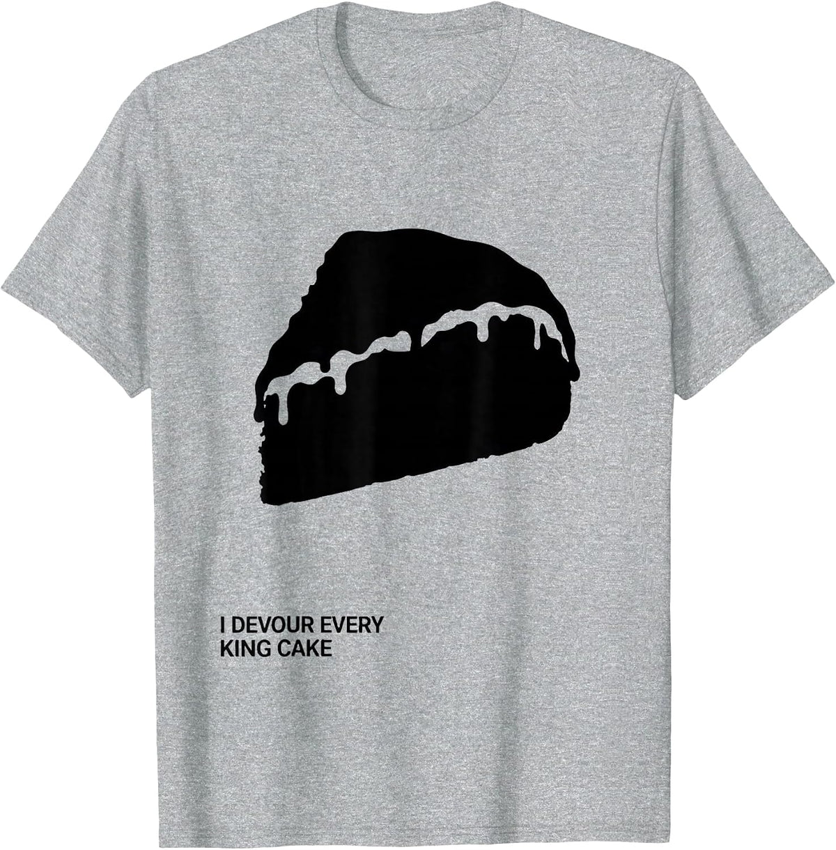 Men's I Devour Every King Cake Mardi Gras Carnival Party Humor T-Shirt - Heather Grey