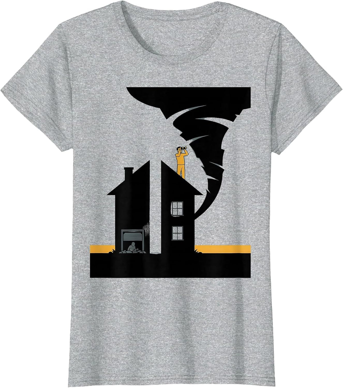 Tornado Silhouette Storm Chaser Meteorology Enthusiast T-Shirt - Heather Grey