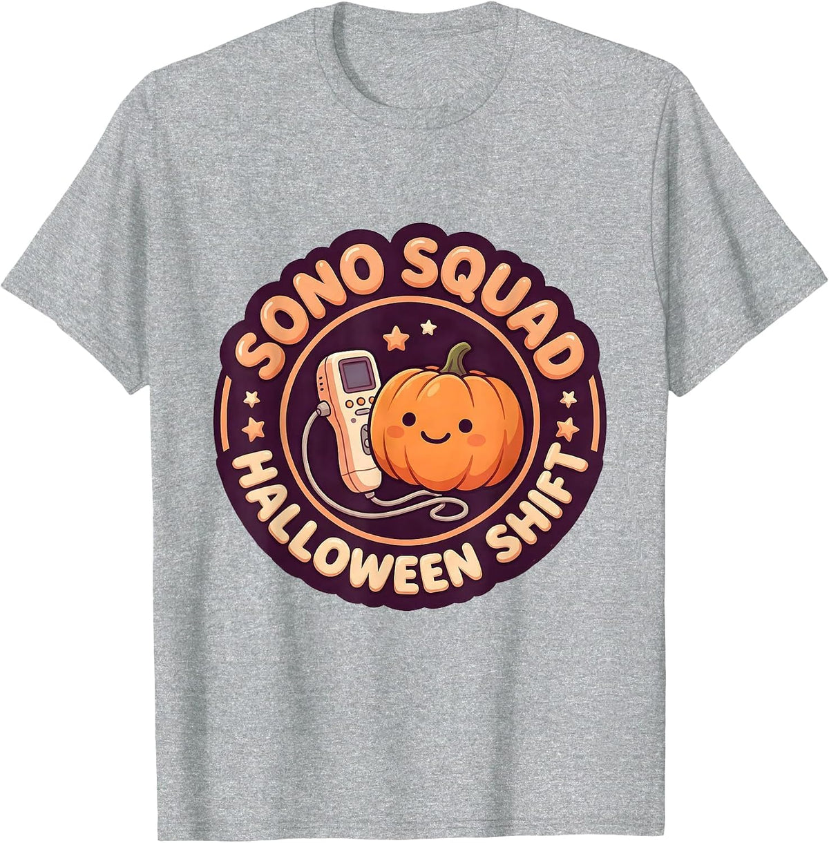 Men's Sono Squad Halloween Shift Cute Kawaii Sonographer Halloween T-Shirt - Heather Grey