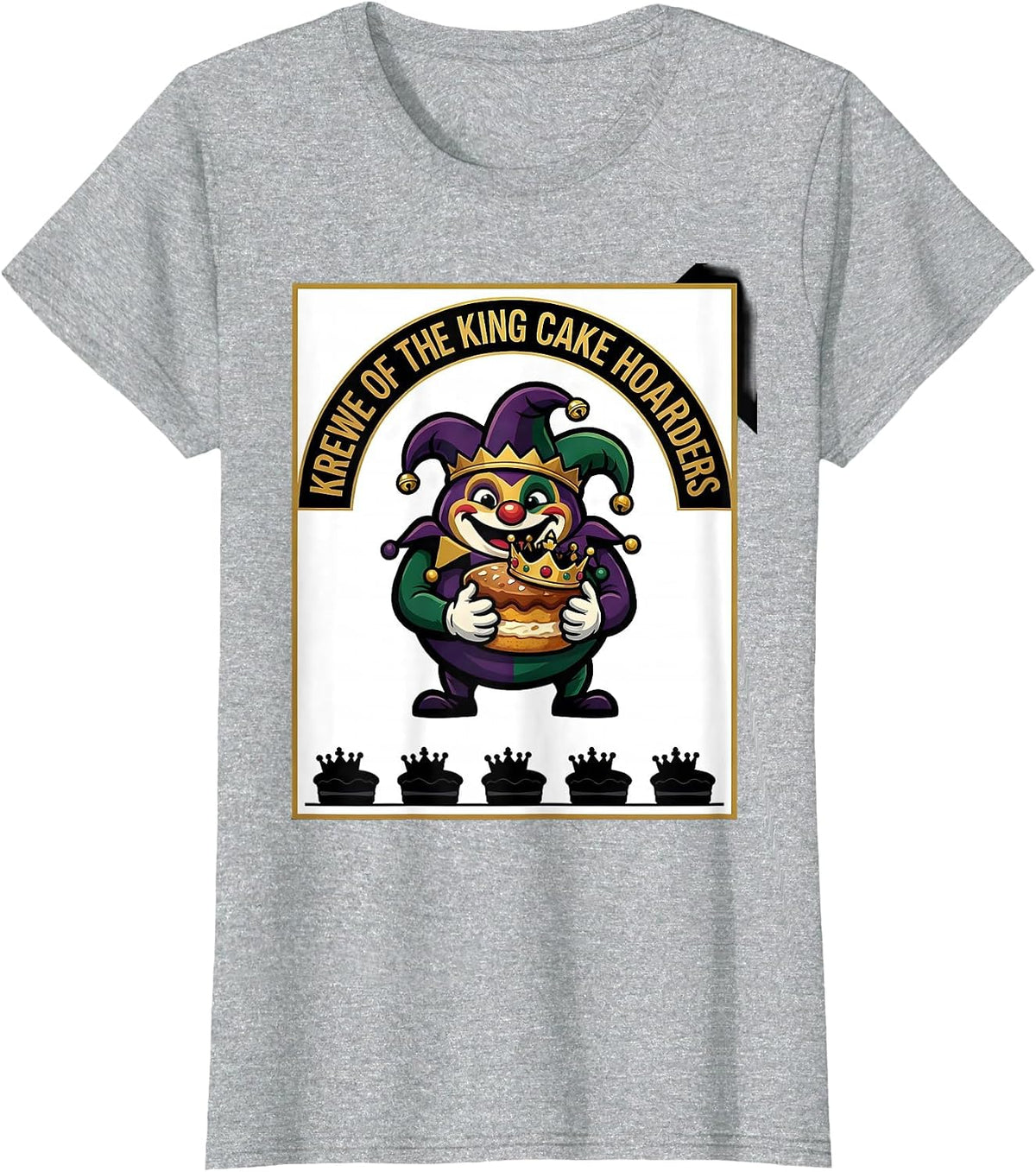 Krewe Of The King Cake Hoarders Mardi Gras Carnival Party T-Shirt - Heather Grey