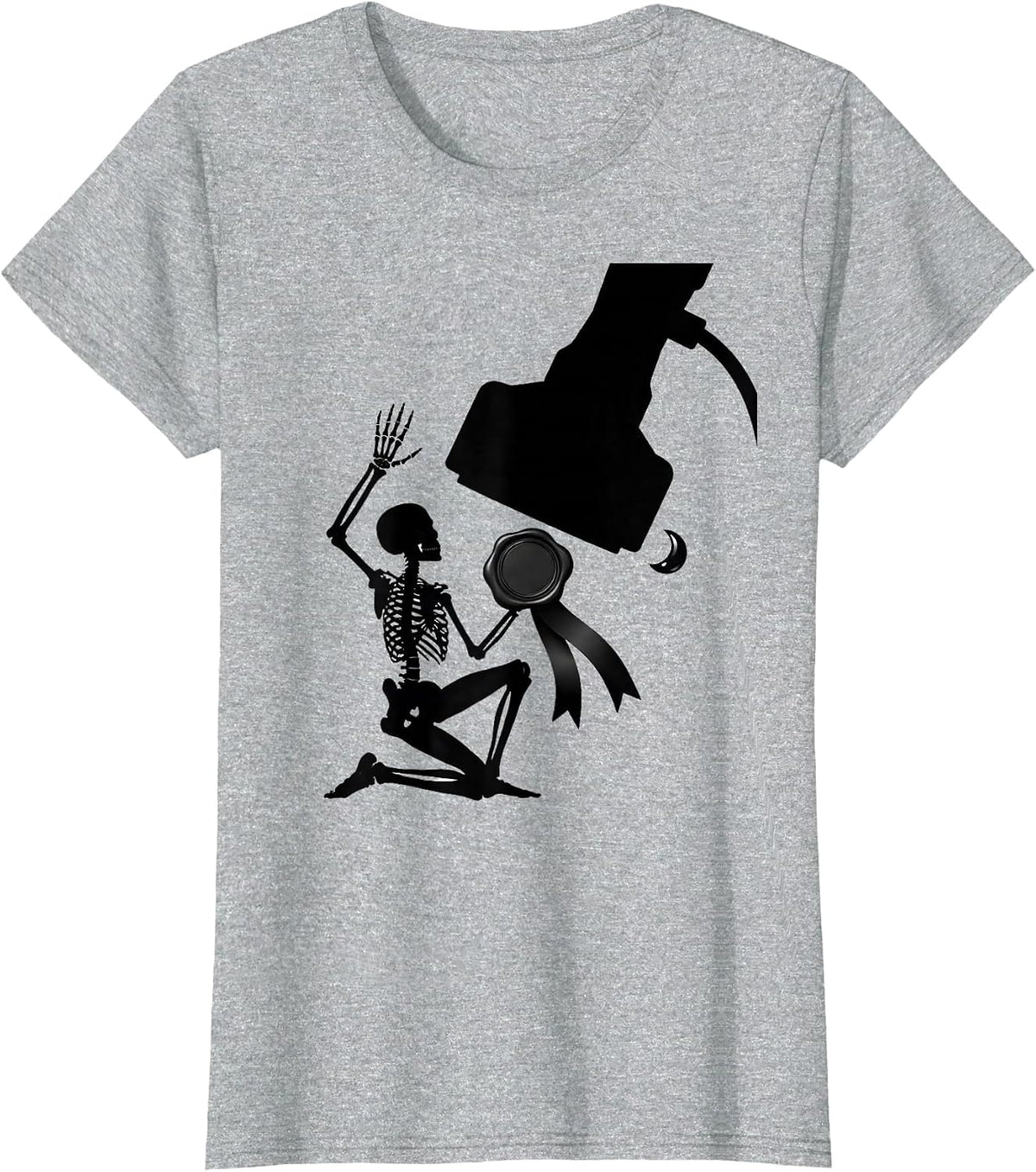 Women's Skeleton Ultrasound Tech Halloween Radiology Humor T-Shirt - Heather Grey