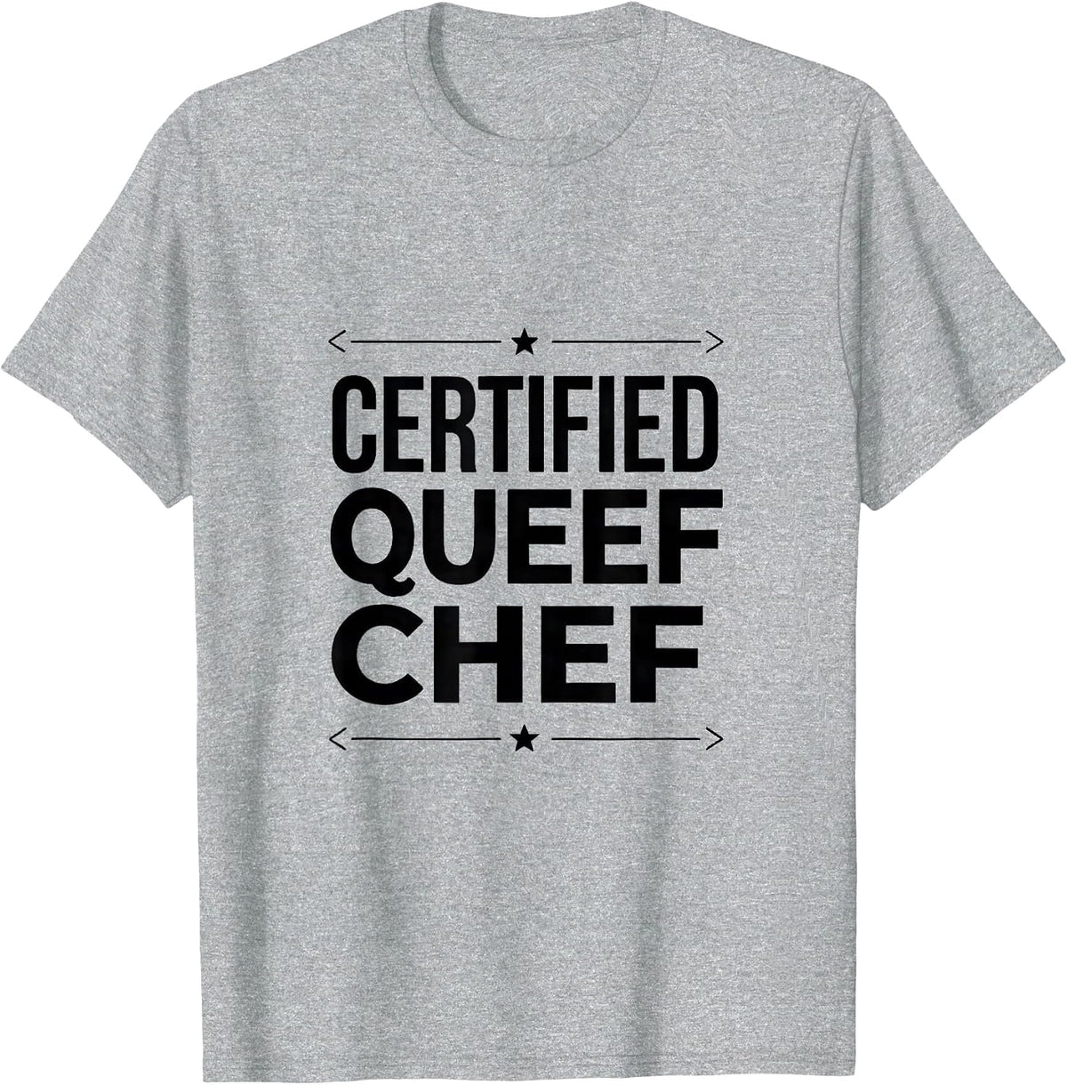 Men's Certified Queef Chef Funny Crude Adult Novelty Humor T-Shirt - Heather Grey