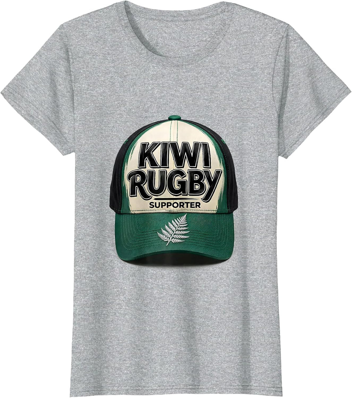 Women's Kiwi Rugby Supporter Funny New Zealand Rugby Fan Humor T-Shirt - Heather Grey