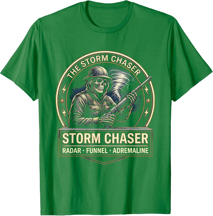 Men's The Storm Chaser Tarot Card — Radar · Funnel · Adrenaline T-Shirt - Kelly Green