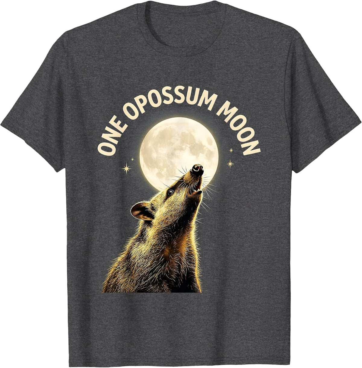 Men's One Opossum Moon Funny Opossum Lover Pet Owner Gift T-Shirt - Dark Heather Grey