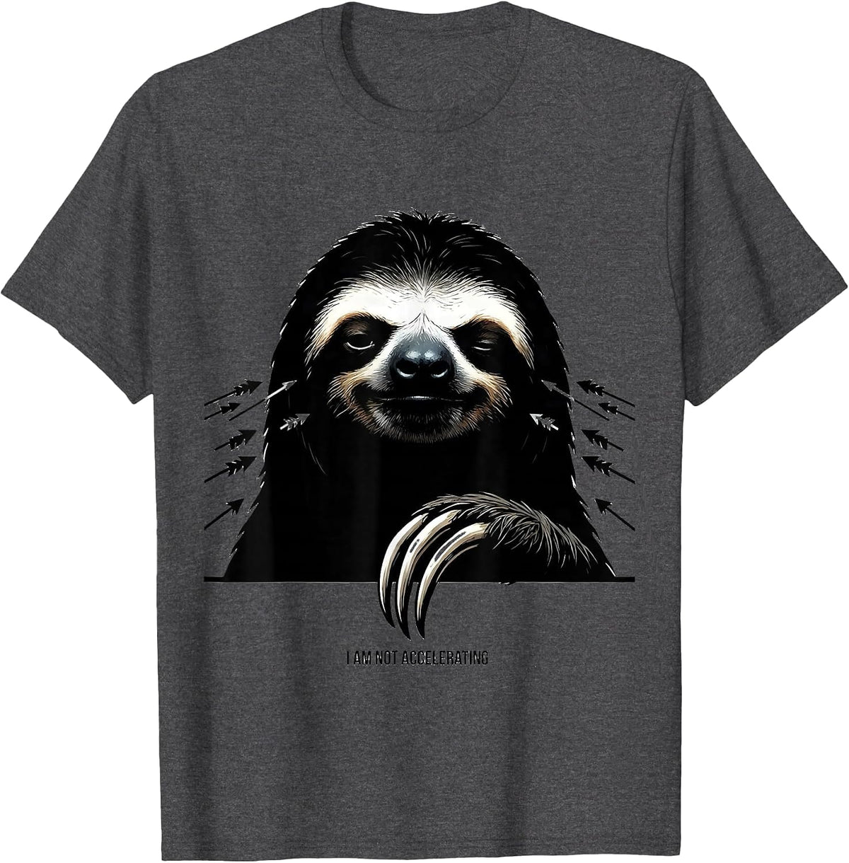 I Am Not Accelerating Funny Sloth Lover Gift T-Shirt - Dark Heather Grey