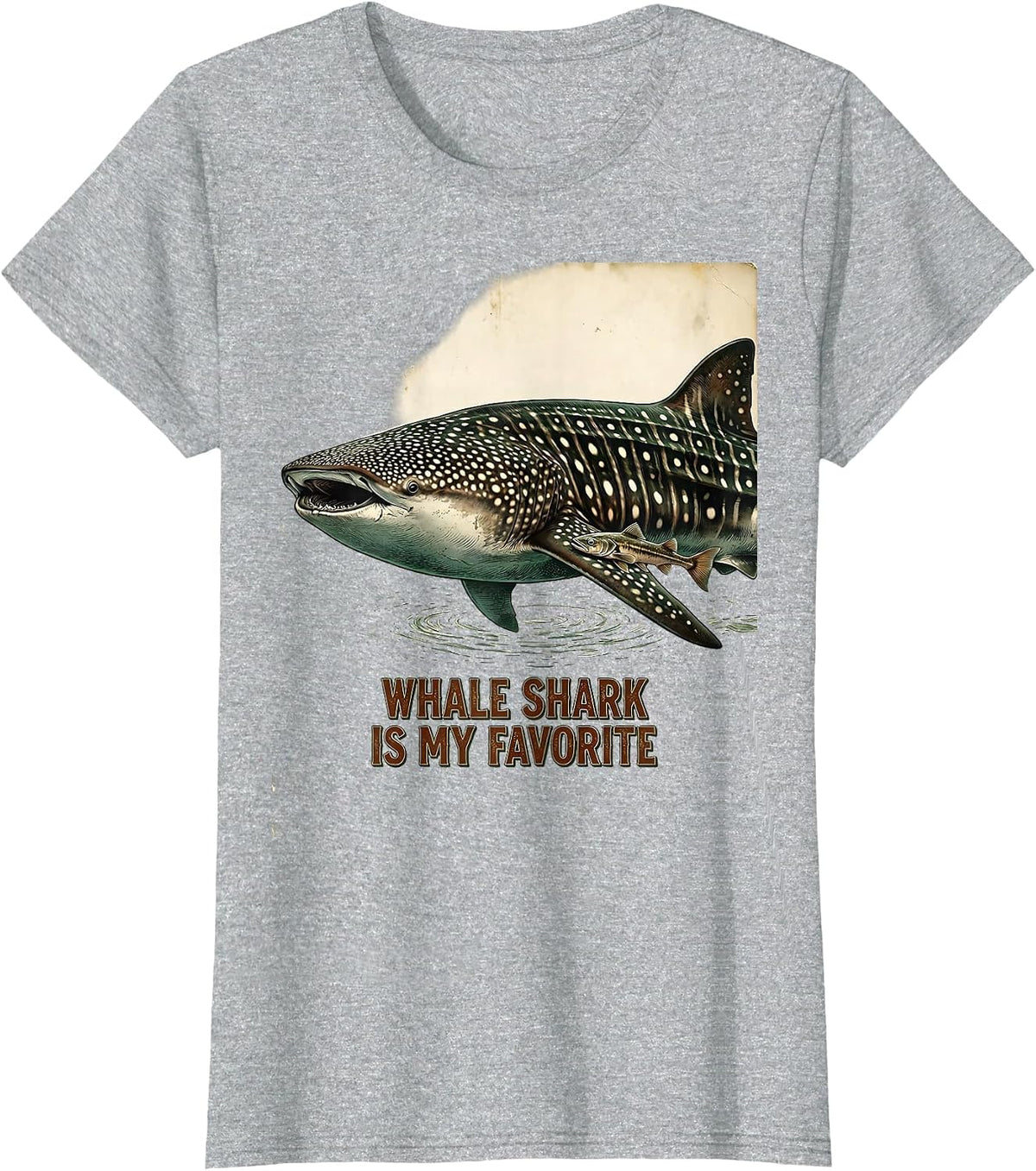 Women's Whale Shark Is My Favorite Vintage Ocean Animal Lover Marine T-Shirt - Heather Grey