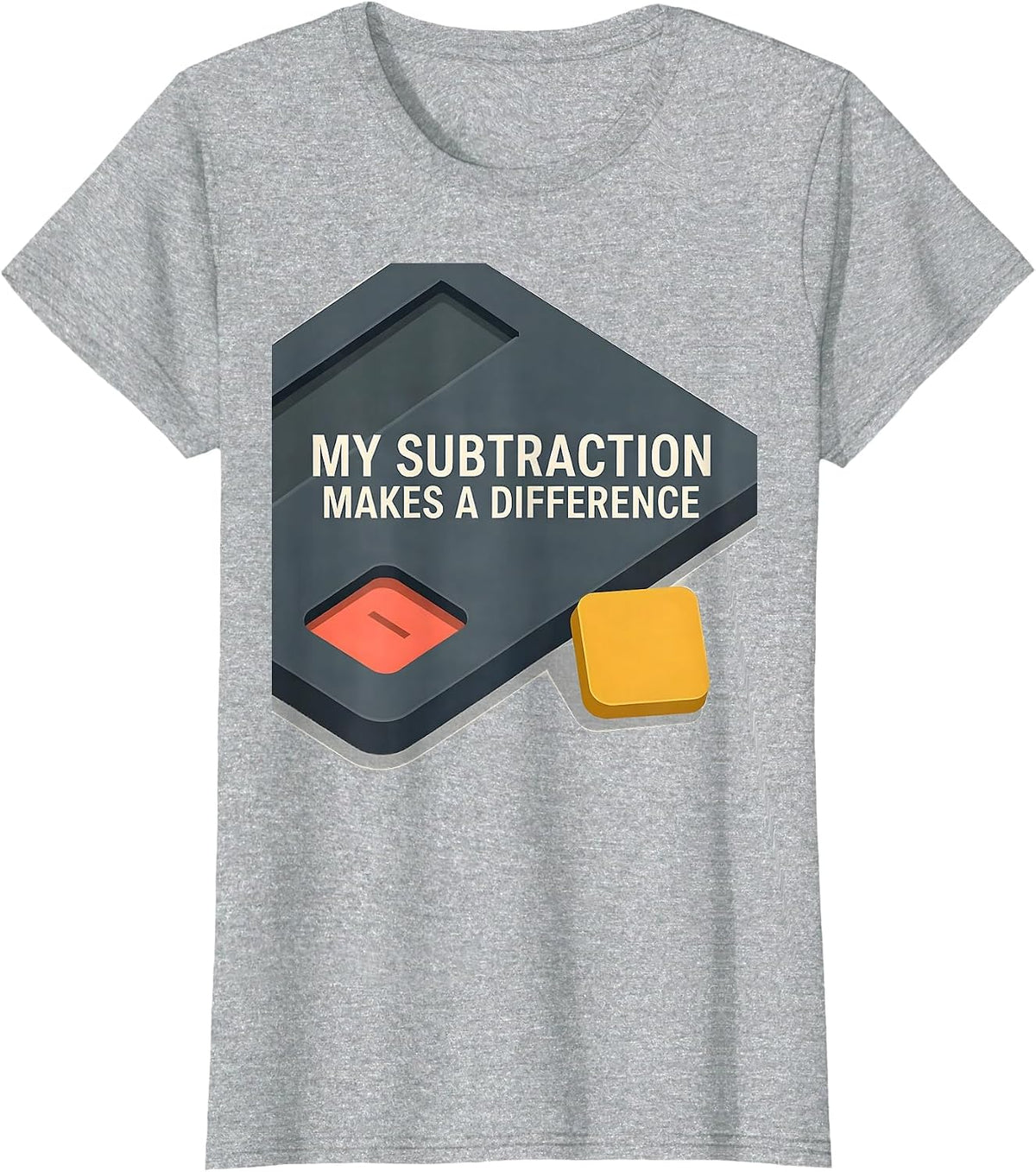 Women's My Subtraction Makes A Difference Funny Math Teacher Gift T-Shirt - Heather Grey