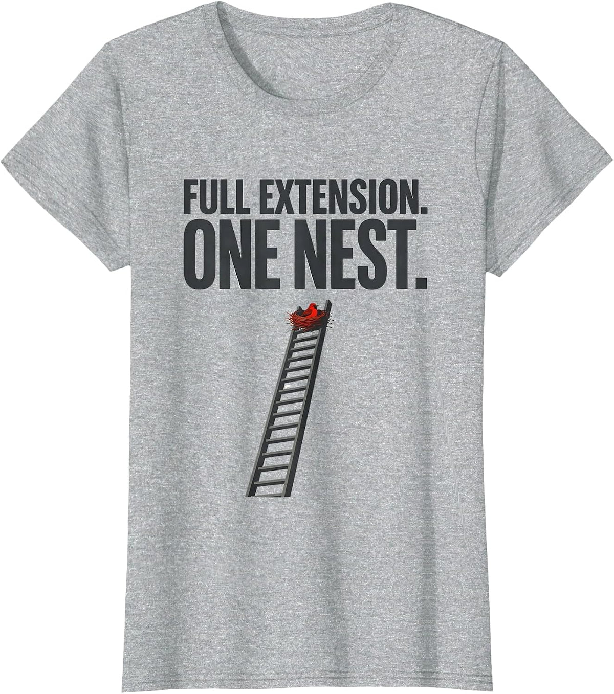 Women's Full Extension One Nest Funny Firefighter Badge Humor T-Shirt - Heather Grey