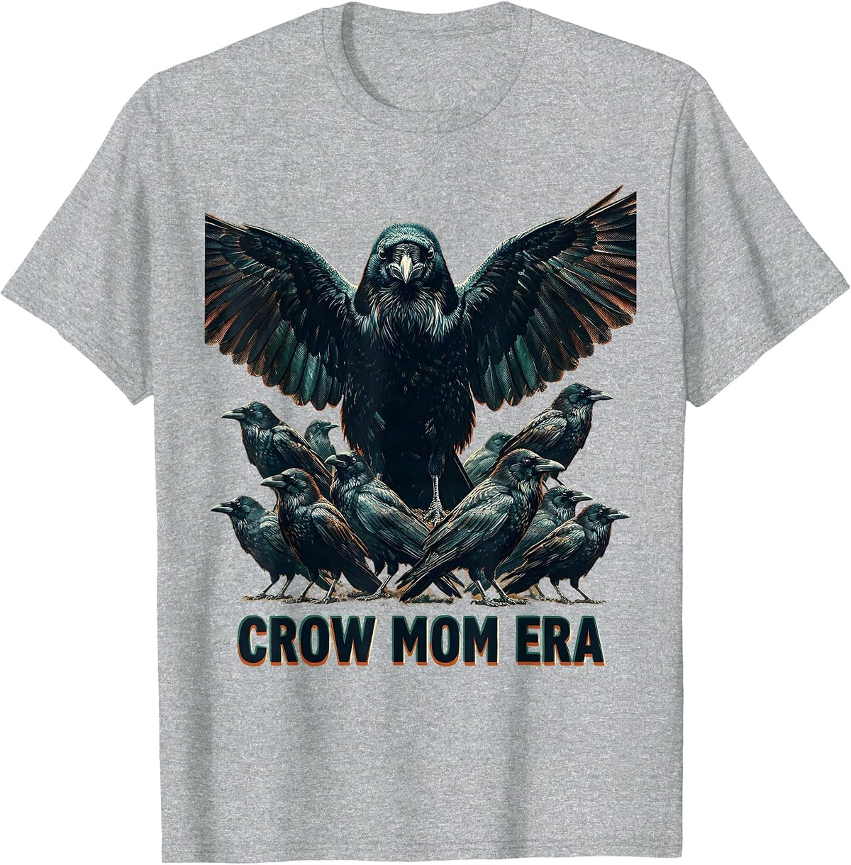 Men's Crow Mom Era Proud Bird Lover Design T-Shirt - Heather Grey