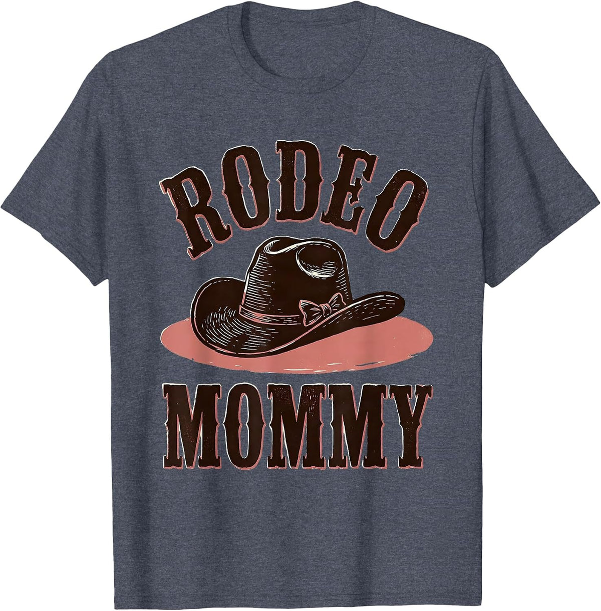 Rodeo Mommy Pink CowGirl Coquette Boots Birthday Girl T-Shirt - Heather Blue