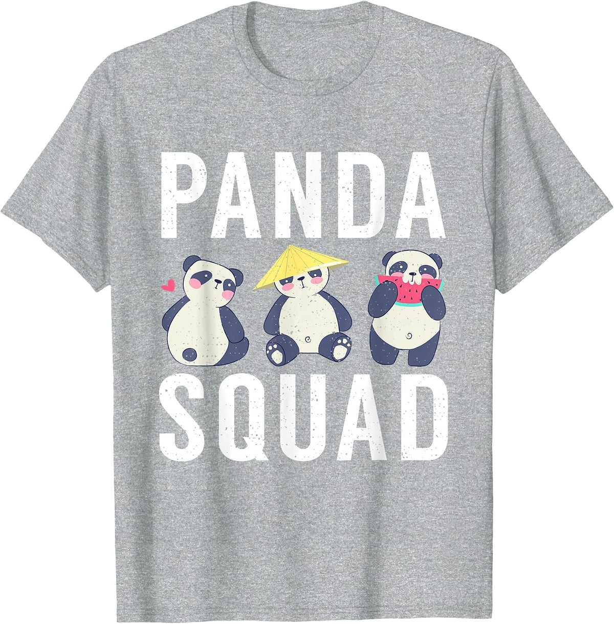 Panda Squad Panda Bear Friends T-Shirt - Heather Grey