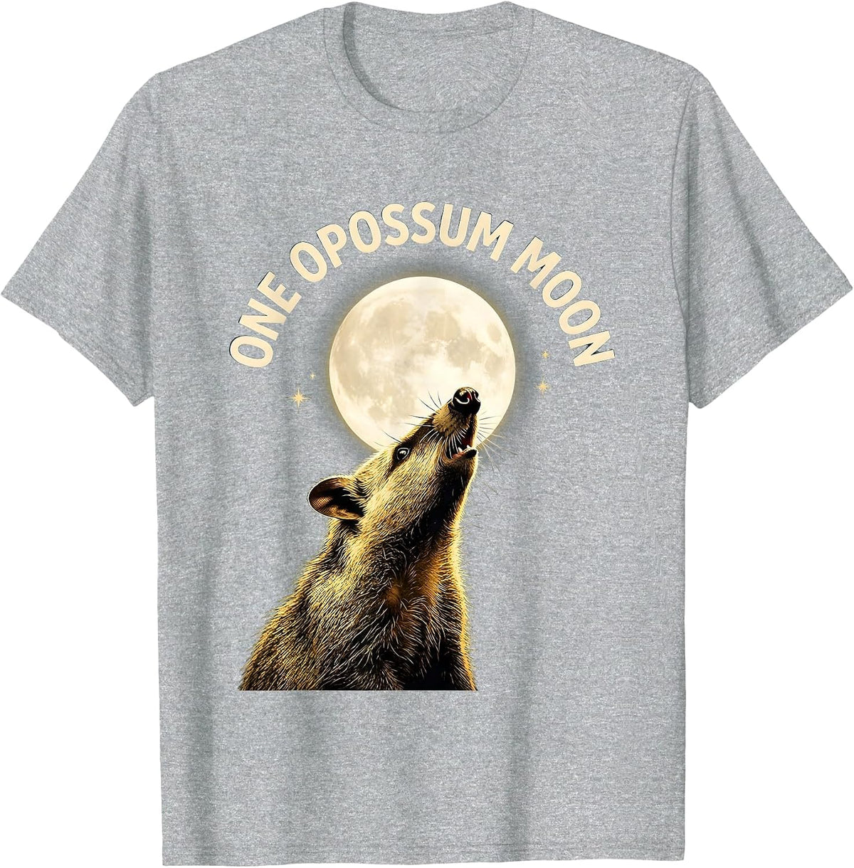 Men's One Opossum Moon Funny Opossum Lover Pet Owner Gift T-Shirt - Heather Grey