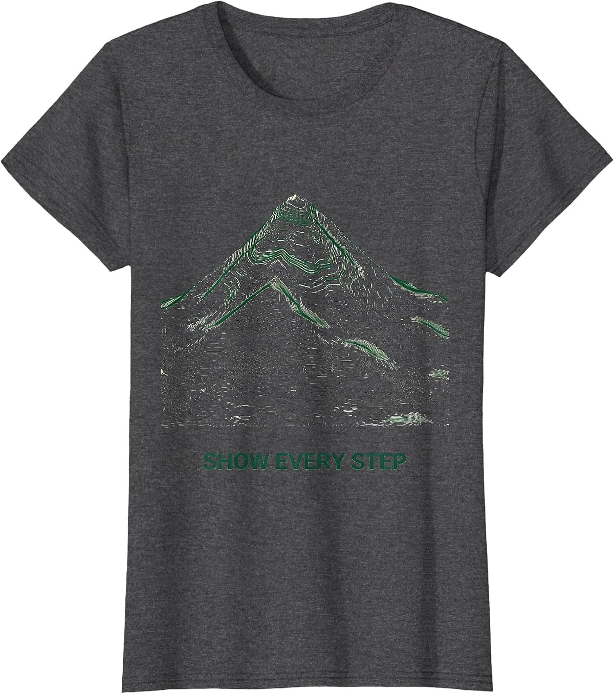 Women's Show Every Step Funny Math Teacher Sarcastic Humor T-Shirt - Dark Heather Grey