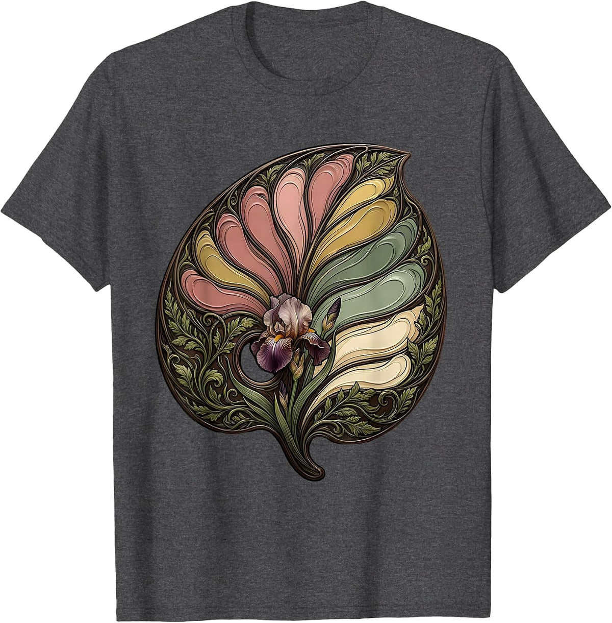 Painter's Palette Splashing Colors Art Design T-Shirt - Dark Heather Grey
