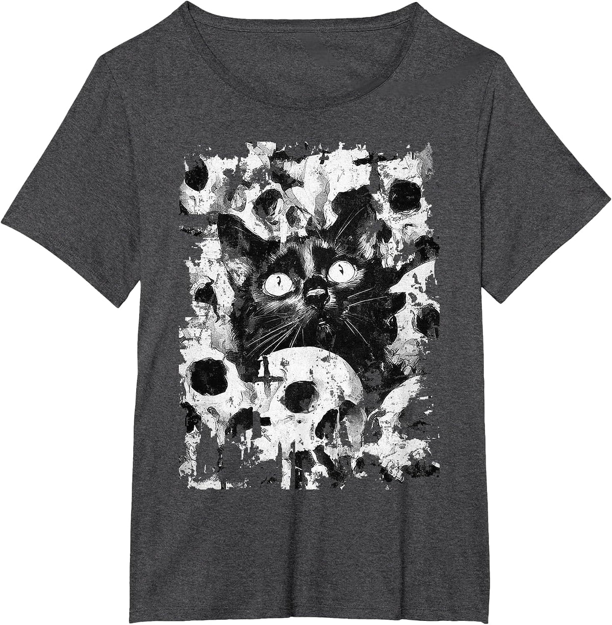 Gothic Punk Dark Fashion Y2K Streetwear Vintage Women Men T-Shirt - Dark Heather Grey