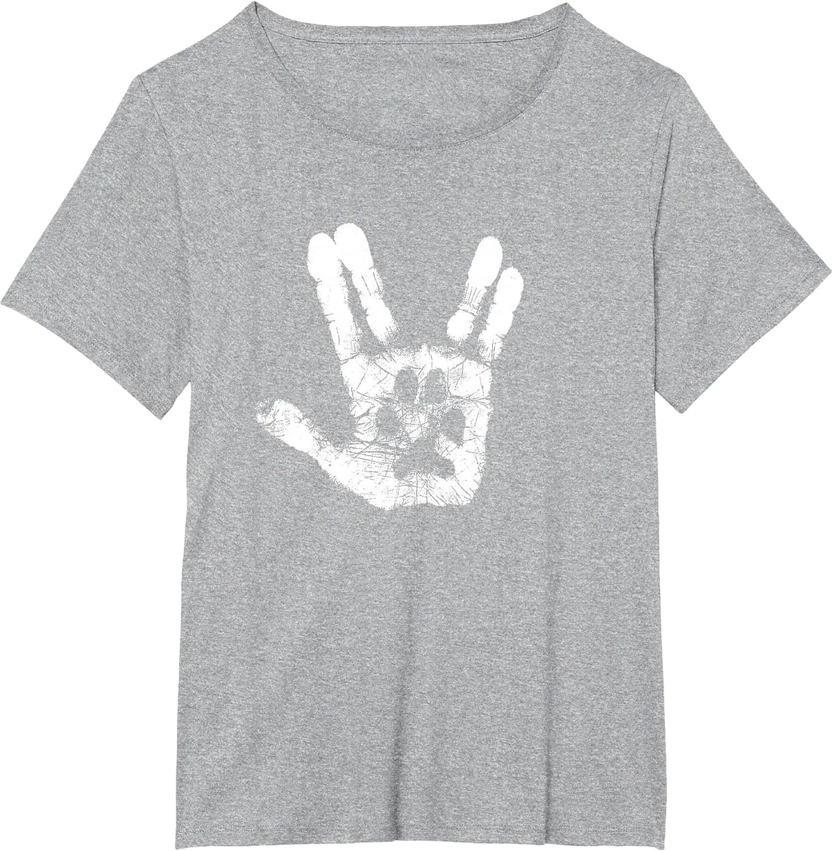 Hand & Paw Print - Animal Lover - Prosper & Live Long T-Shirt - Heather Grey