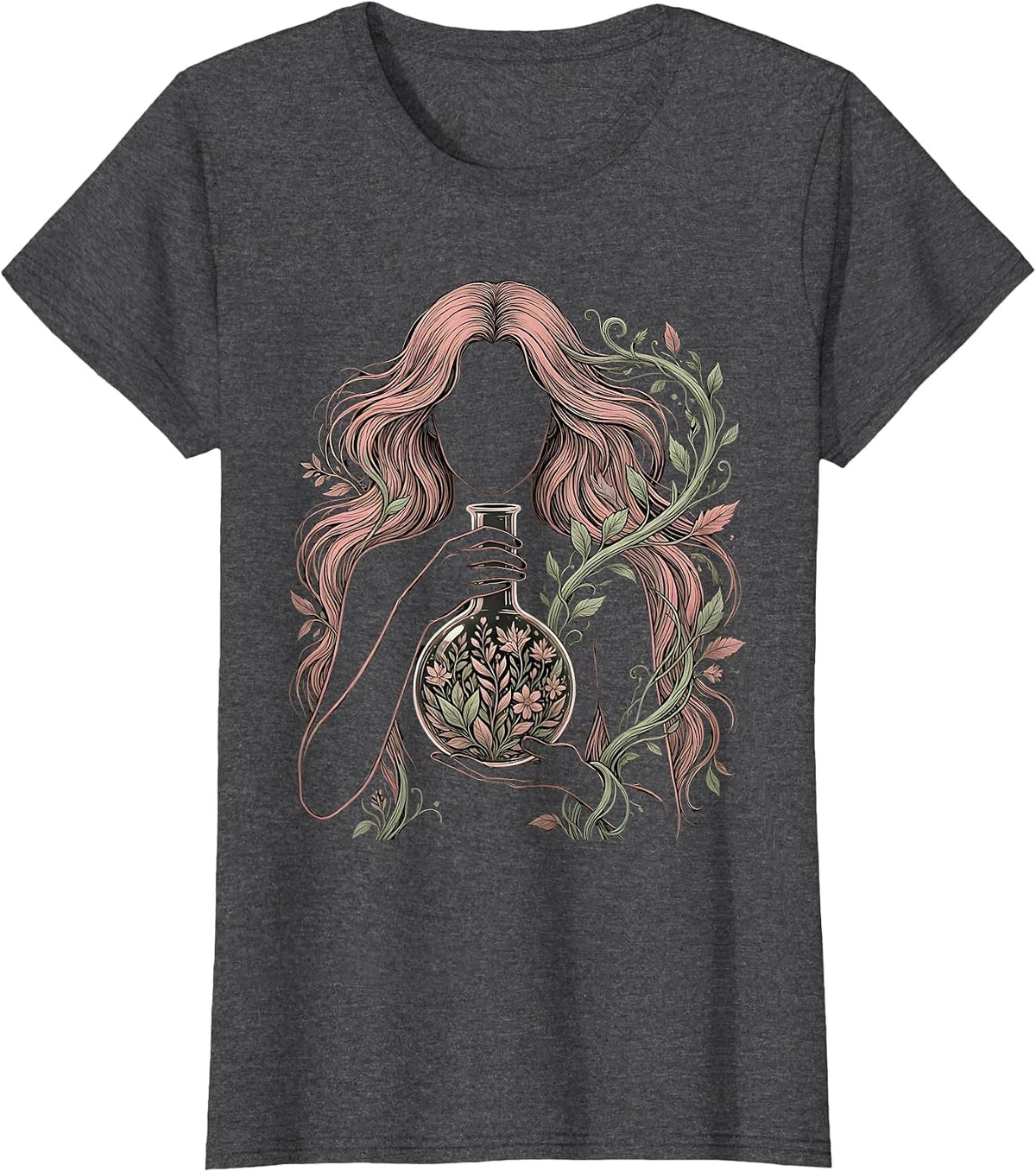 Women's Science Teacher Chemist Illustration Gift T-Shirt - Dark Heather Grey