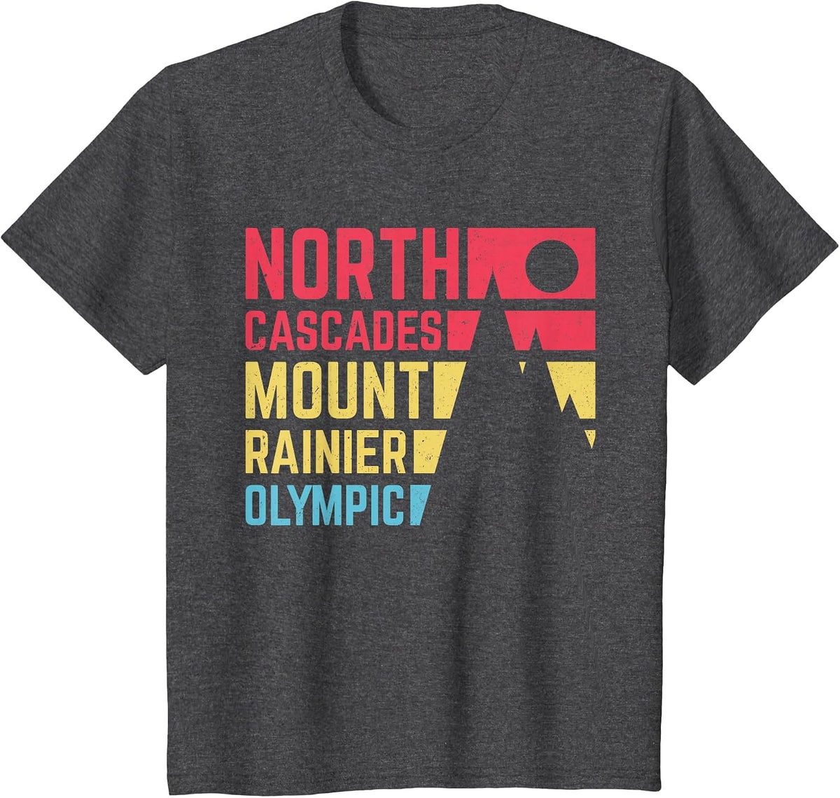 Vintage North Cascades Mount Rainier Olympic National Park T-Shirt - Dark Heather Grey