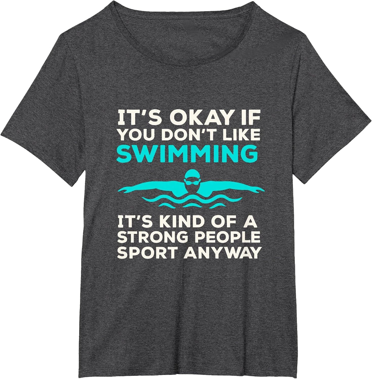 Funny Swimming Tee for Women Men Swimmer T-Shirt - Dark Heather Grey