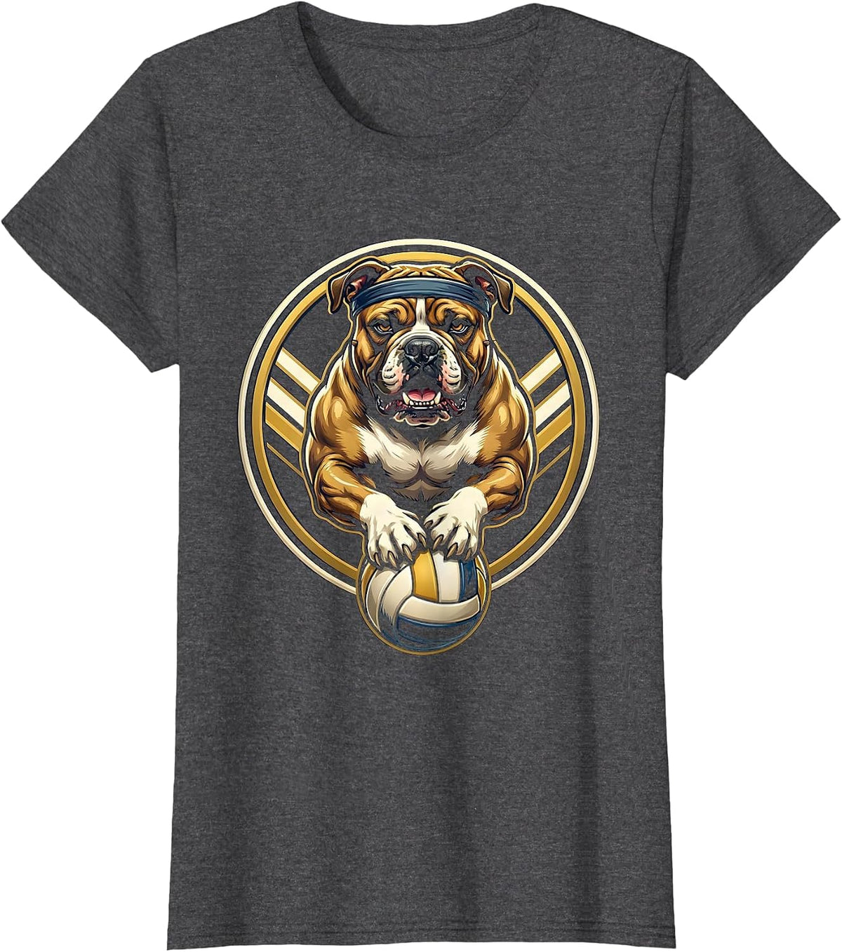 Women's Pit Bull Volleyball Serve Headband Graphic T-Shirt - Dark Heather Grey