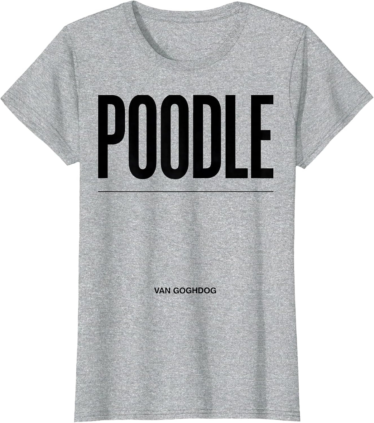 Poodle Van Goghdog Minimalist Dog Breed Portrait T-Shirt - Heather Grey