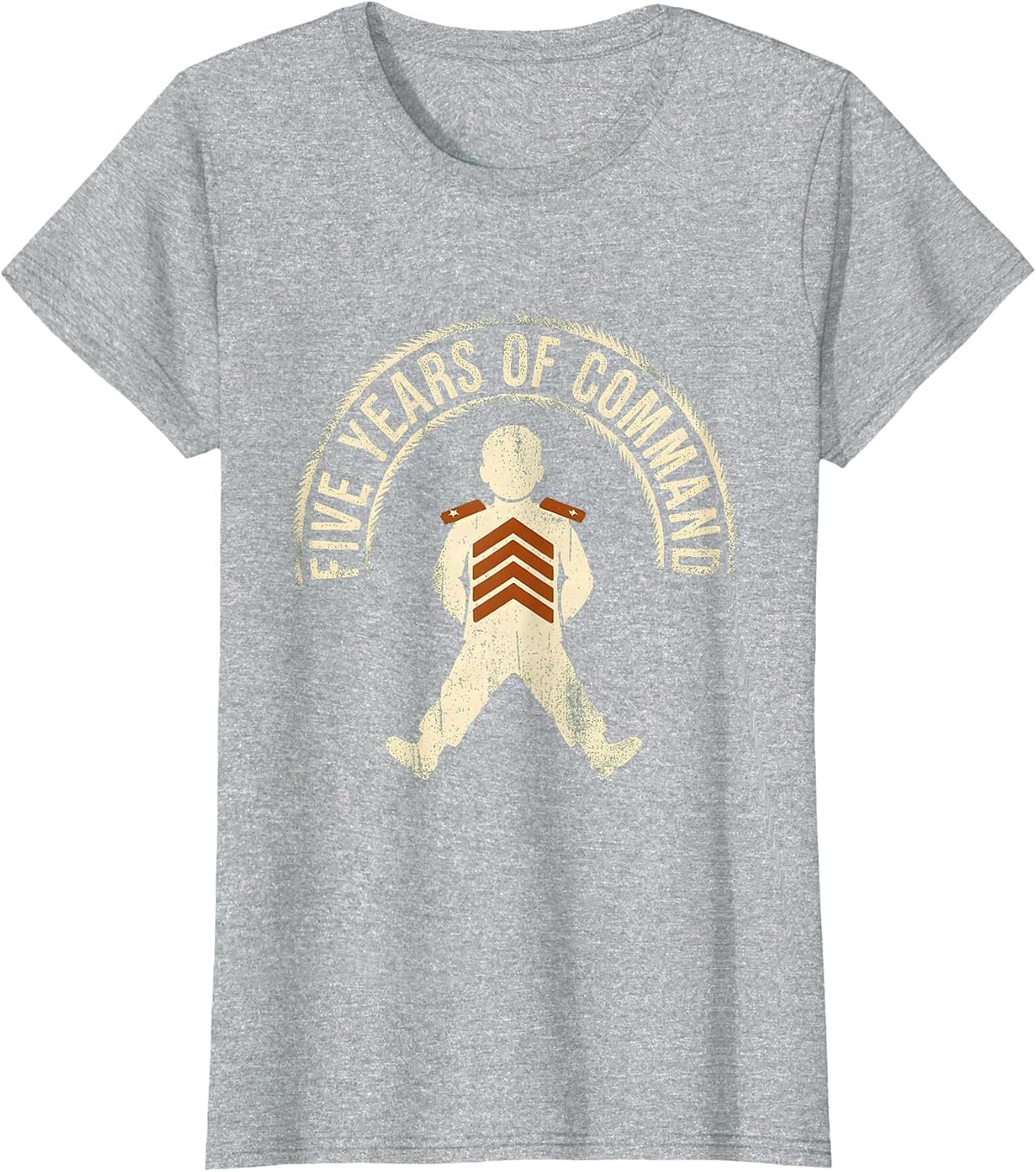 Five Years Of Command Rubber Stamp 5th Birthday Kids Humor T-Shirt - Heather Grey