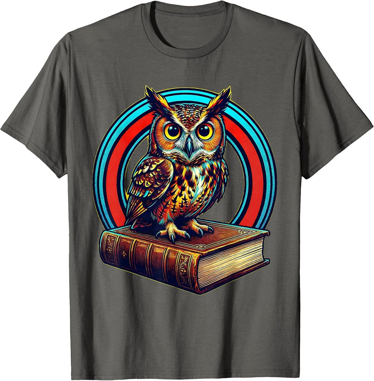 Owl on Dictionary English Teacher Gift T-Shirt - Asphalt Grey