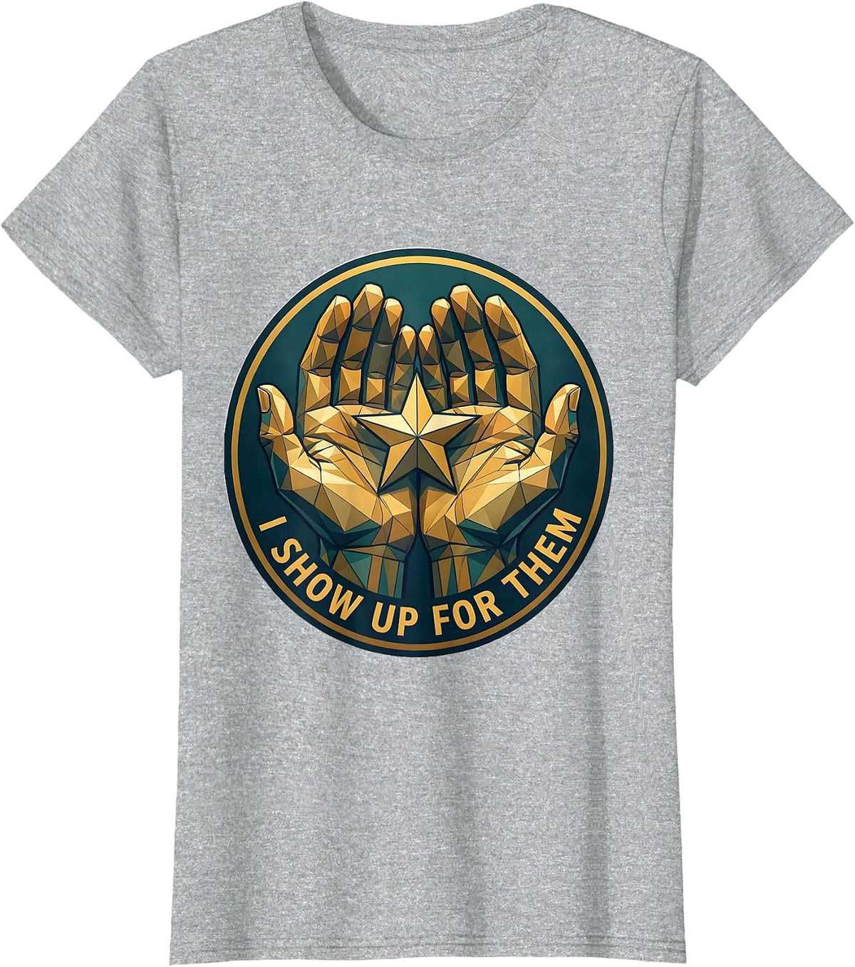 I Show Up For Them Paraprofessional Design T-Shirt - Heather Grey