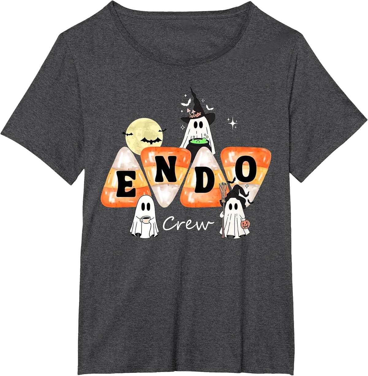 Endo Crew Endoscopy Nurse GI Colonoscopy Colon Halloween T-Shirt - Dark Heather Grey