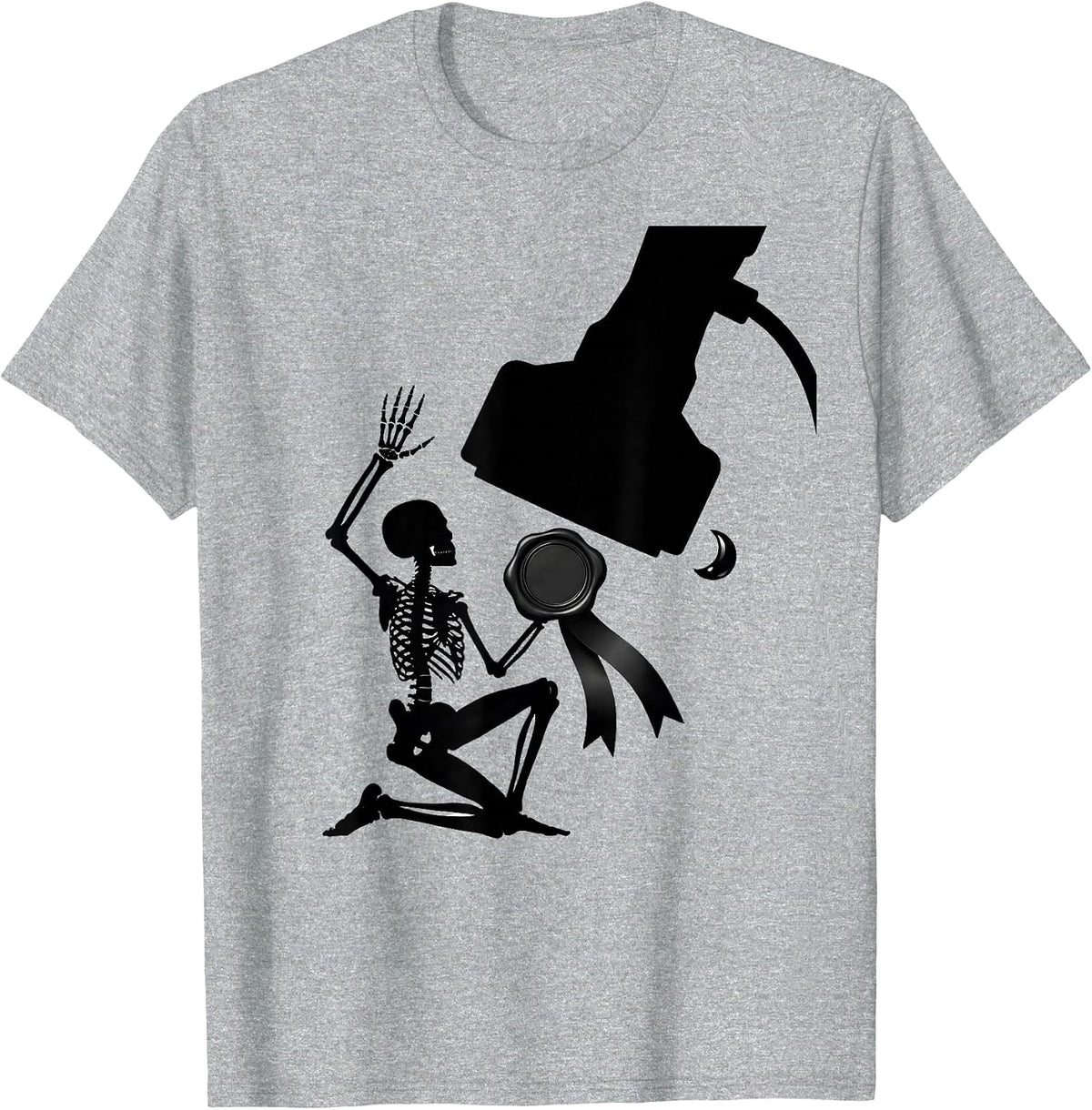 Men's Skeleton Ultrasound Tech Halloween Radiology Humor T-Shirt - Heather Grey