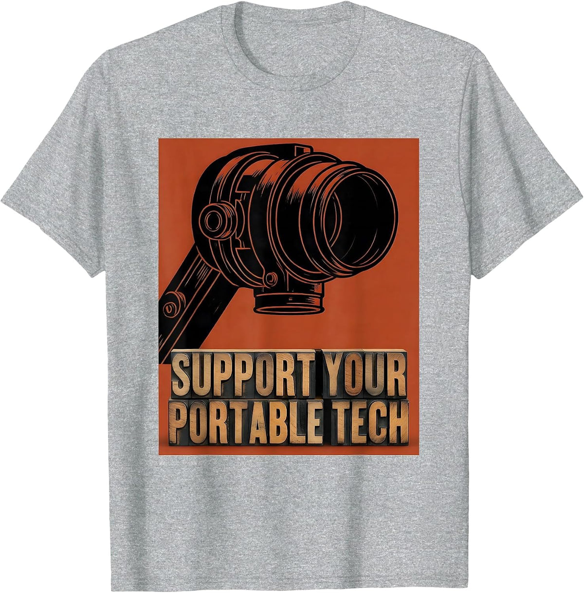Men's Support Your Portable Tech Funny Radiology Tech Humor T-Shirt - Heather Grey