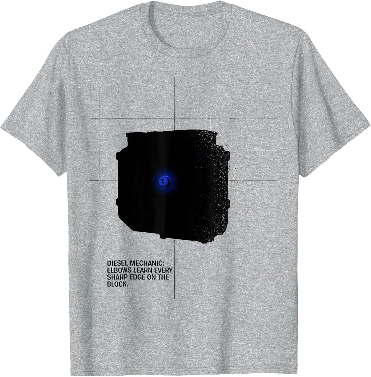 Men's Diesel Mechanic: Elbows Learn Every Sharp Edge On The Block T-Shirt - Heather Grey