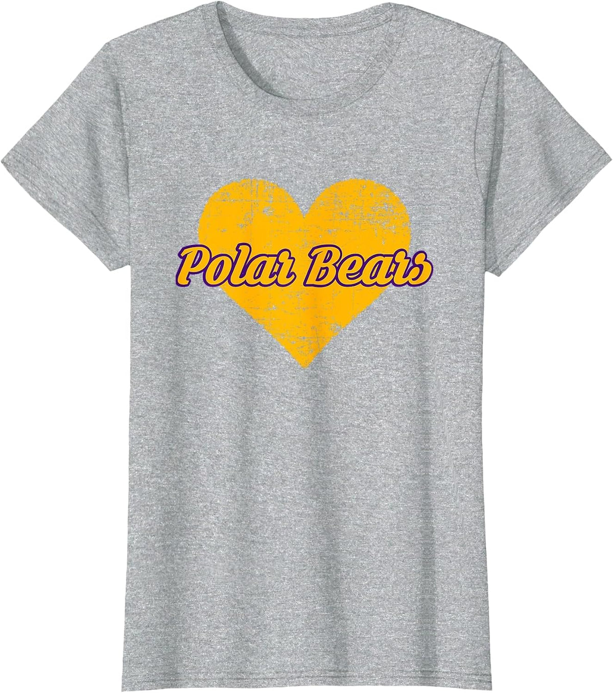 Jackson Polar Bears Over Heart T-Shirt - Heather Grey