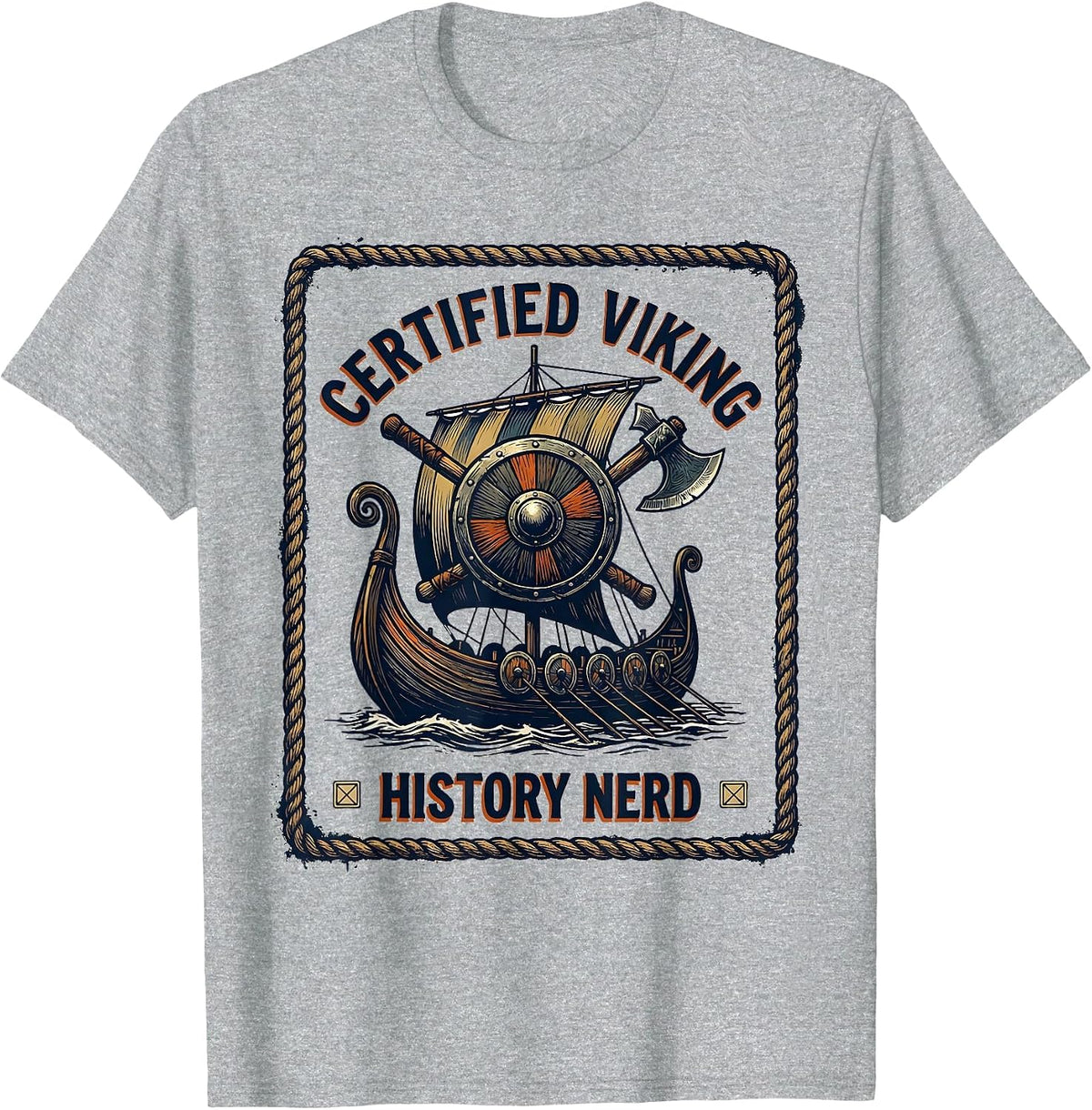 Men's Certified Viking History Nerd Funny History Teacher T-Shirt - Heather Grey