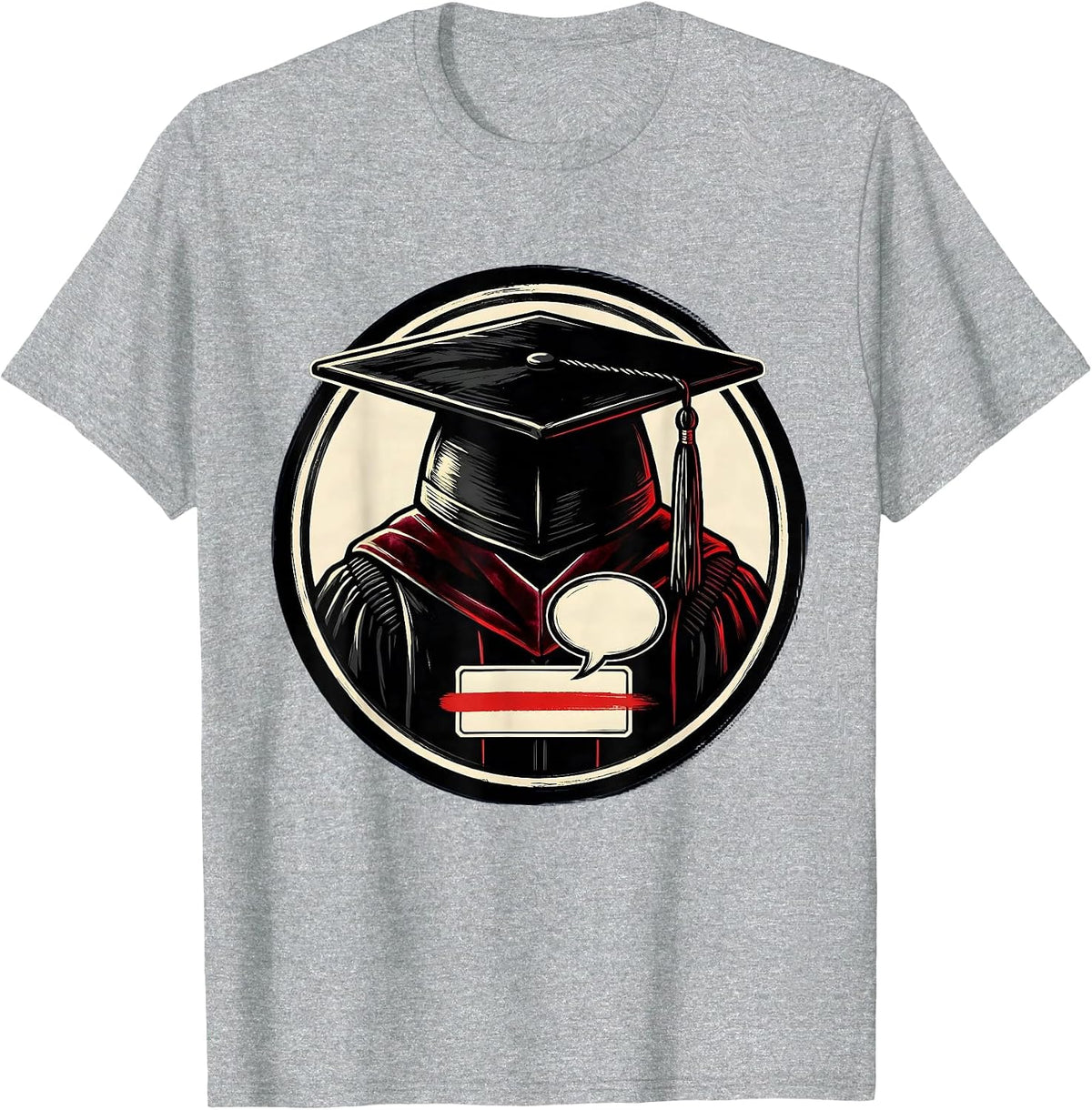 Men's Doctoral Hood Badge PhD Graduation Humor T-Shirt - Heather Grey