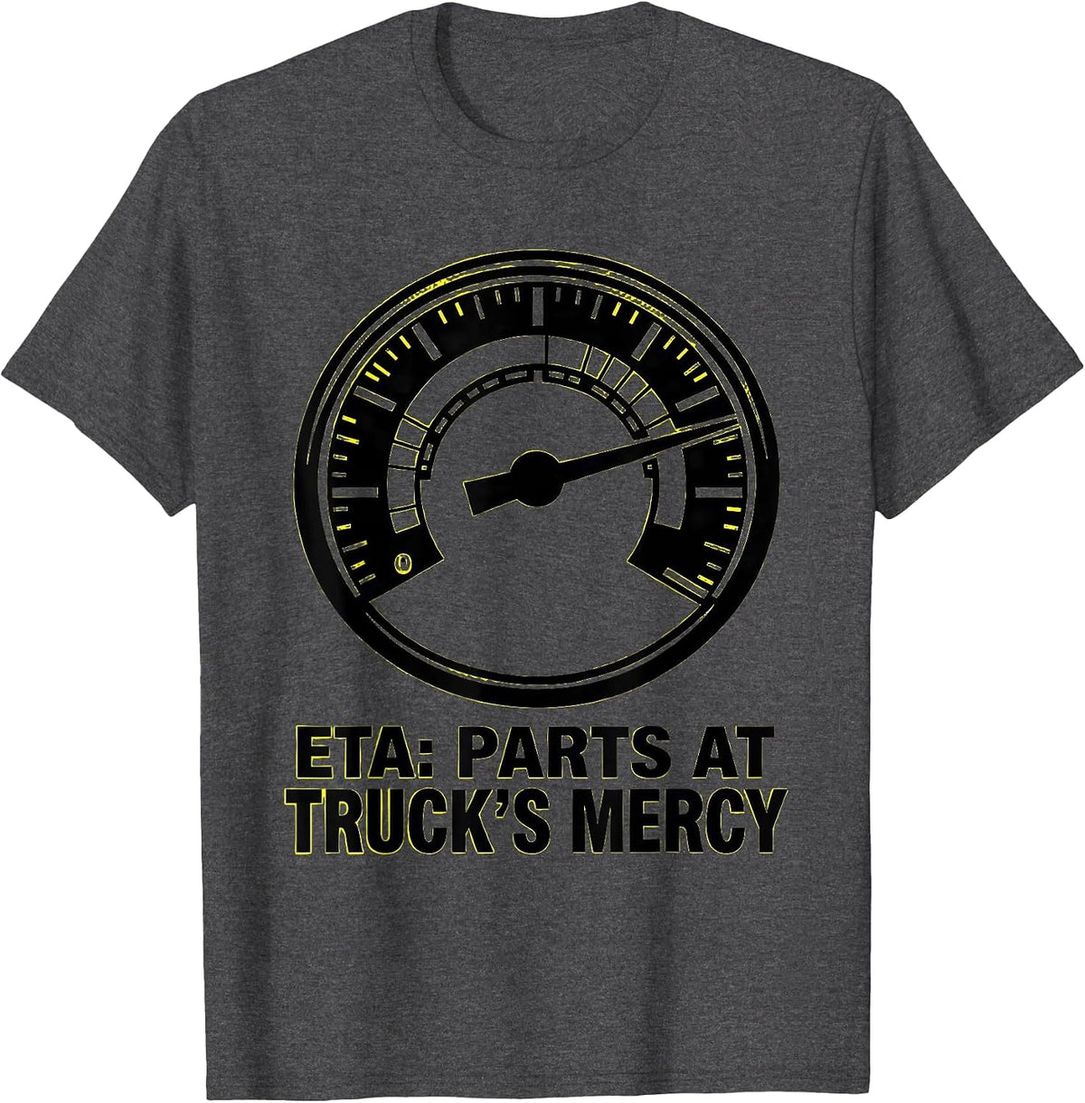 ETA PARTS AT TRUCK'S MERCY Funny Mechanic Skeleton Auto T-Shirt - Dark Heather Grey