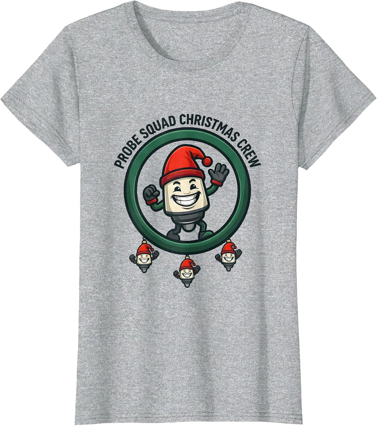 Women's Probe Squad Christmas Crew Funny Sonographer Ultrasound Tech T-Shirt - Heather Grey