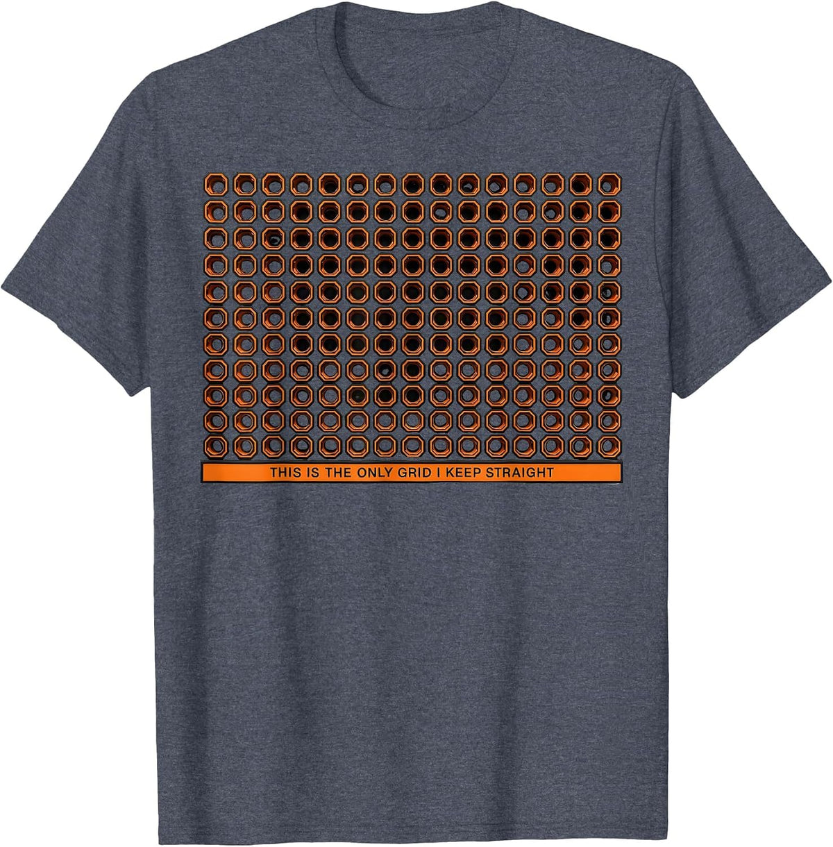 This Is The Only Grid I Keep Straight Funny Garage Mechanic T-Shirt - Heather Blue