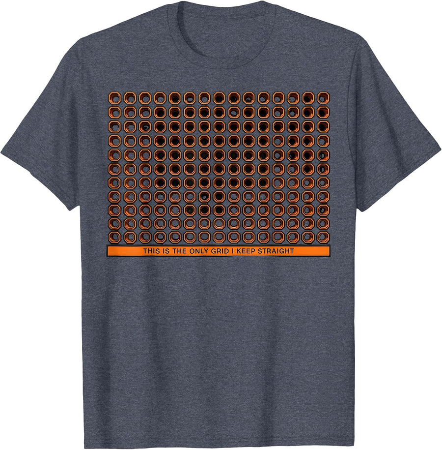 This Is The Only Grid I Keep Straight Funny Garage Mechanic T-Shirt - Heather Blue