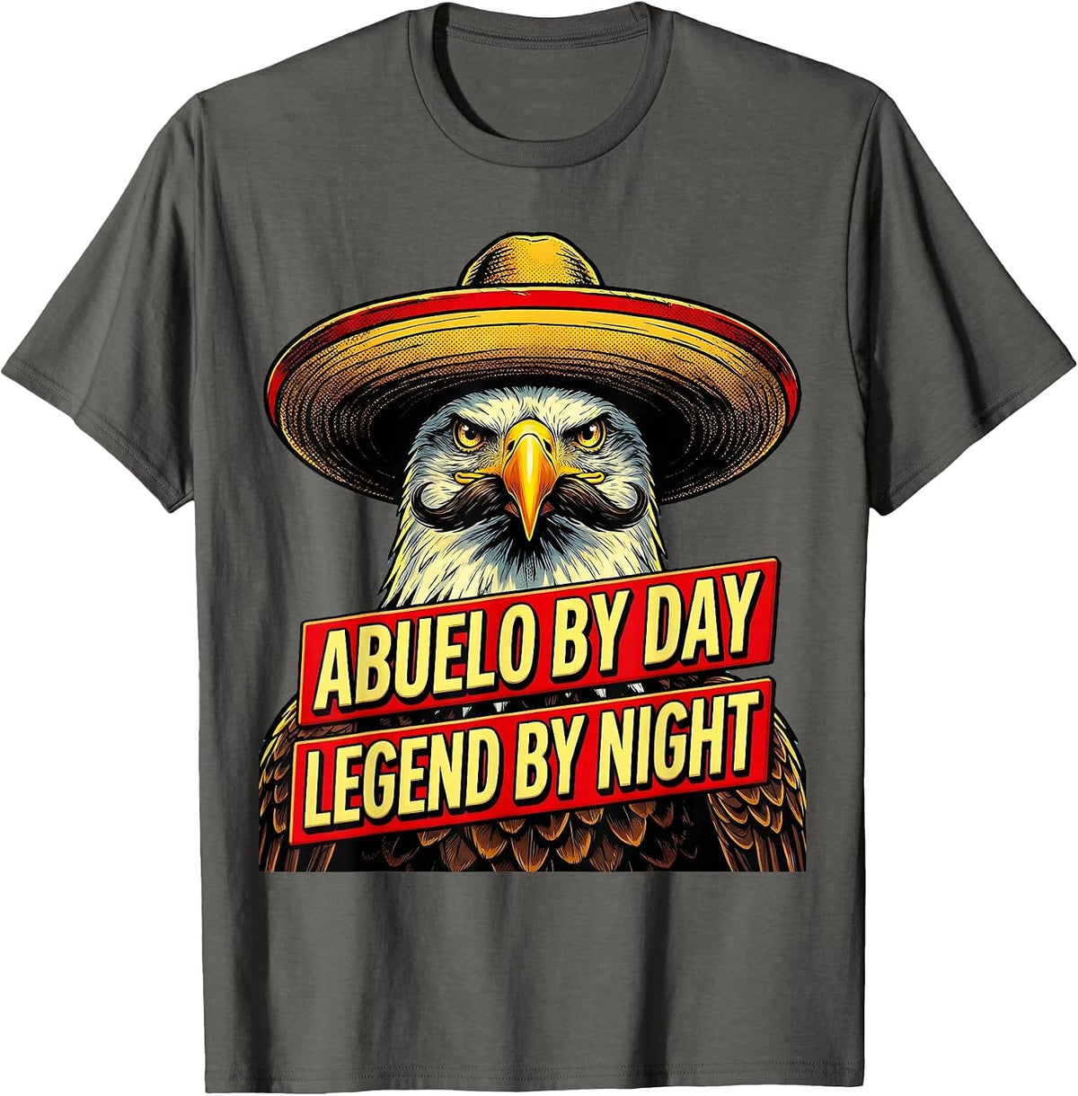 Abuelo By Day Legend By Night El Abuelo Mas Chingon T-Shirt - Asphalt Grey