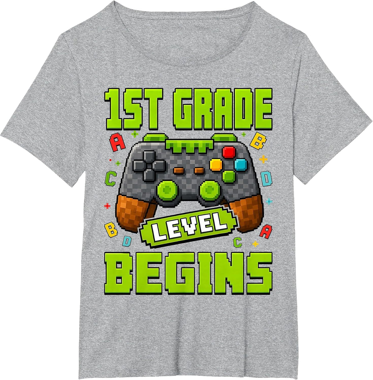 Gamer 1st Garde Back to School First Day of First Grade Boys T-Shirt - Heather Grey
