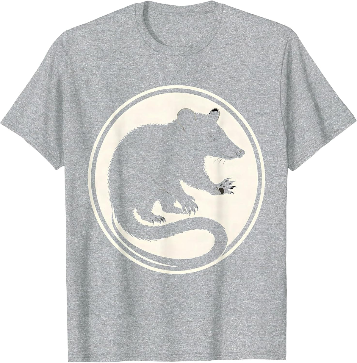 Men's Sealed Opossum Badge Funny Animal Meme Absurdist Humor T-Shirt - Heather Grey
