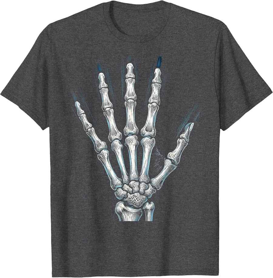 Men's Hand Bones X-Ray Radiology Graphic T-Shirt - Dark Heather Grey