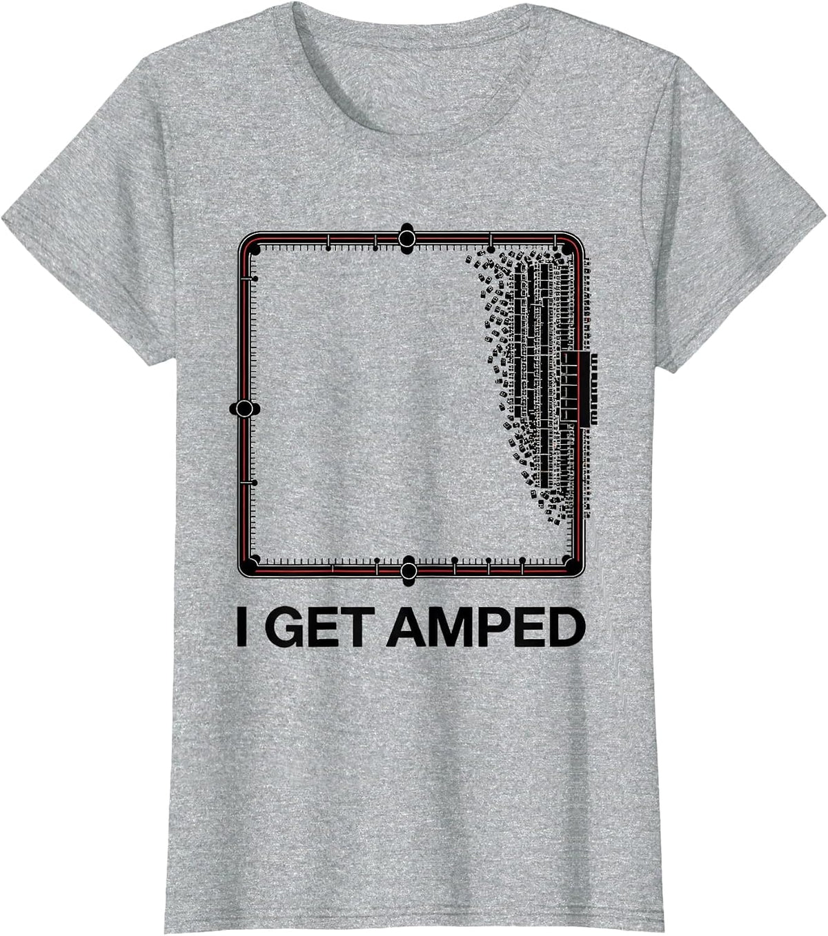 Women's I Get Amped Funny Electrician Trade Pride Humor T-Shirt - Heather Grey