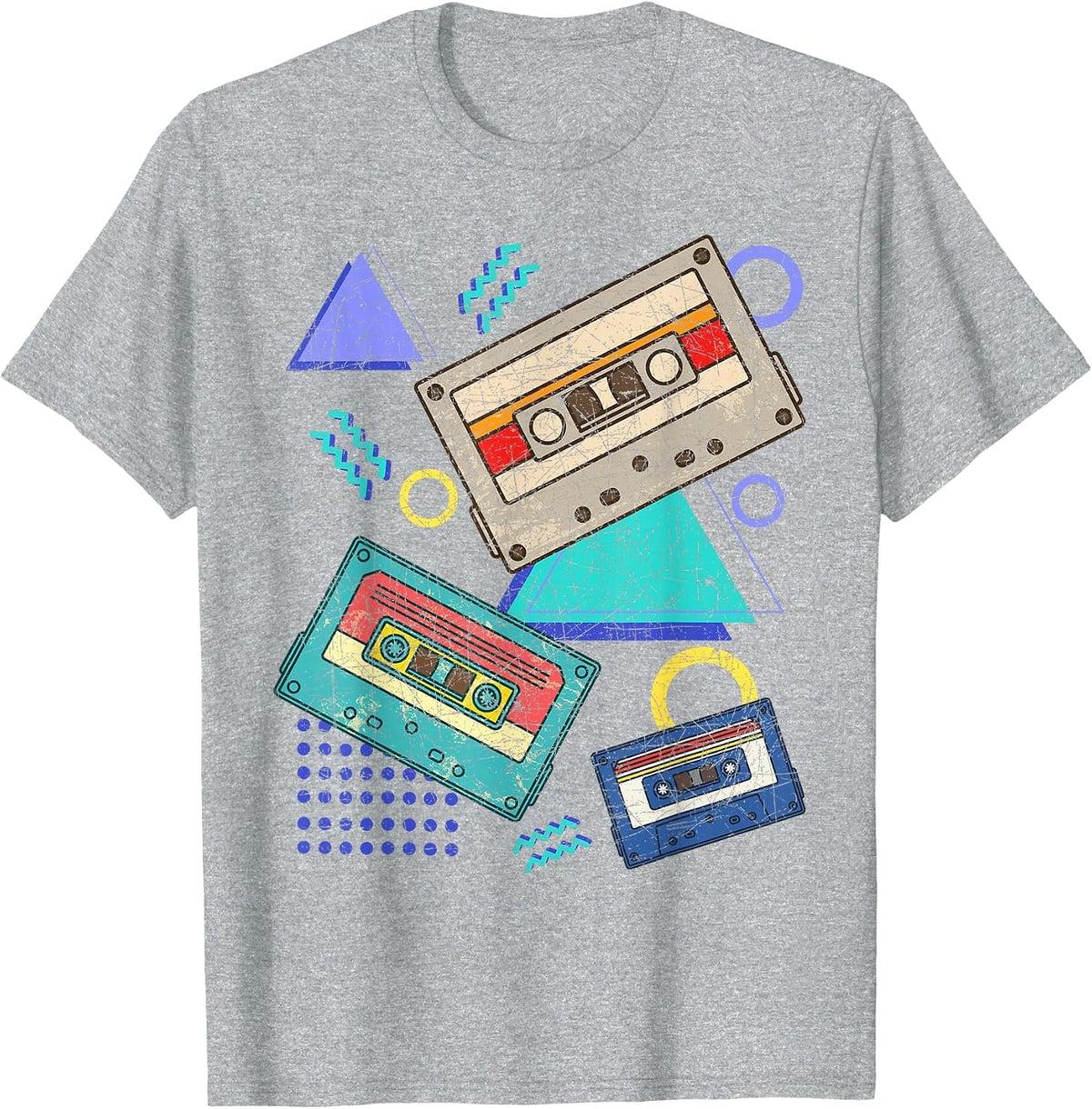 Retro 80s Music Cassette 1980 Theme Party Eighties T-Shirt - Heather Grey